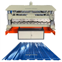 0,14 mm 0,18 mm Trapezoidal Folha de telhado Painel de aço de aço de longa Máquinas de fabricação de extensão para a África